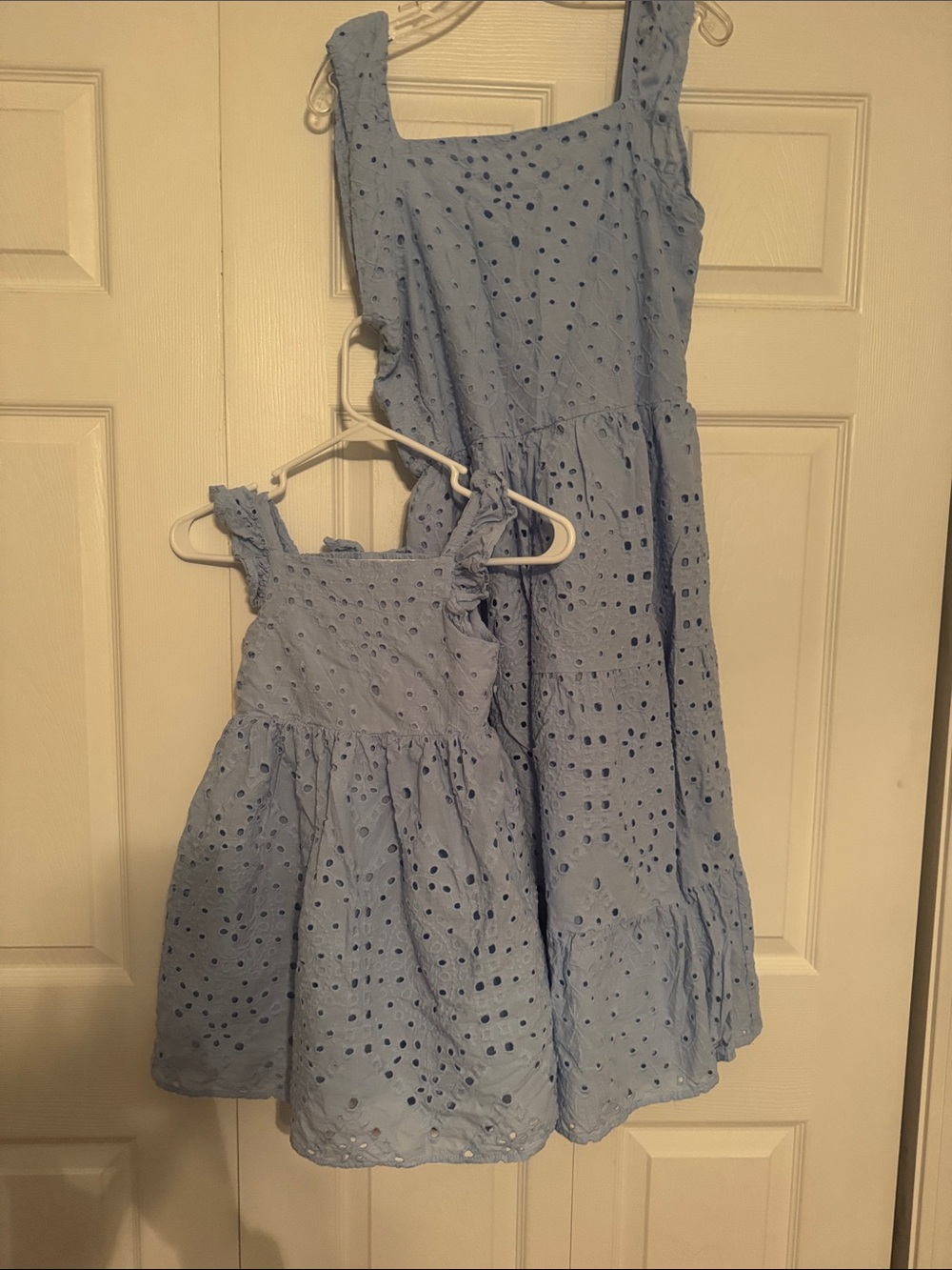 Light Blue Eyelet Dresses as- Matching Mother (size medium)& Daughter (size 6)